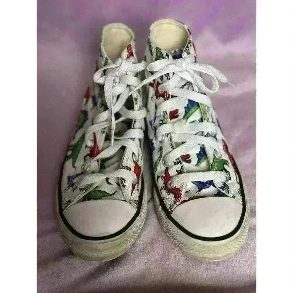 Converse Shoes Boys 1.5 Dinosaur All Over White Red Blue Green